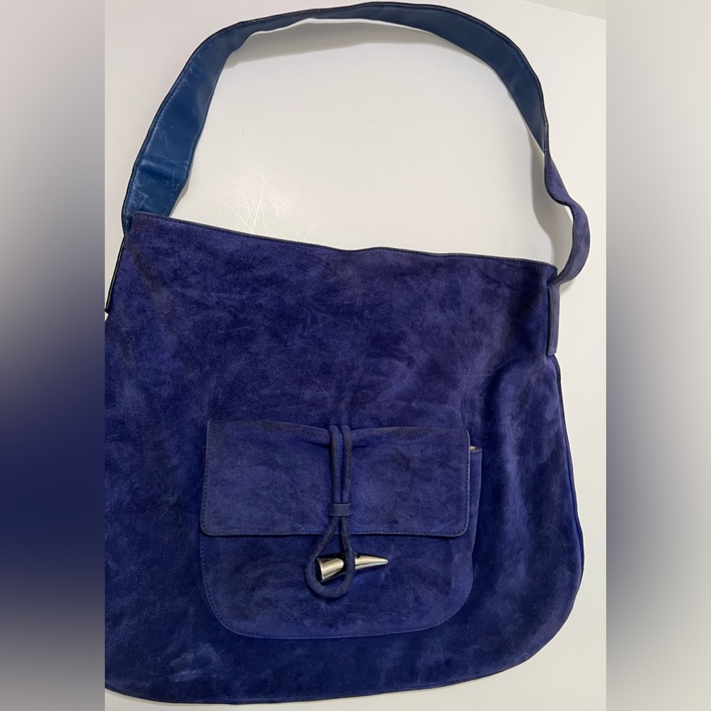 Burberry London Blue Suede Shoulder Bag
